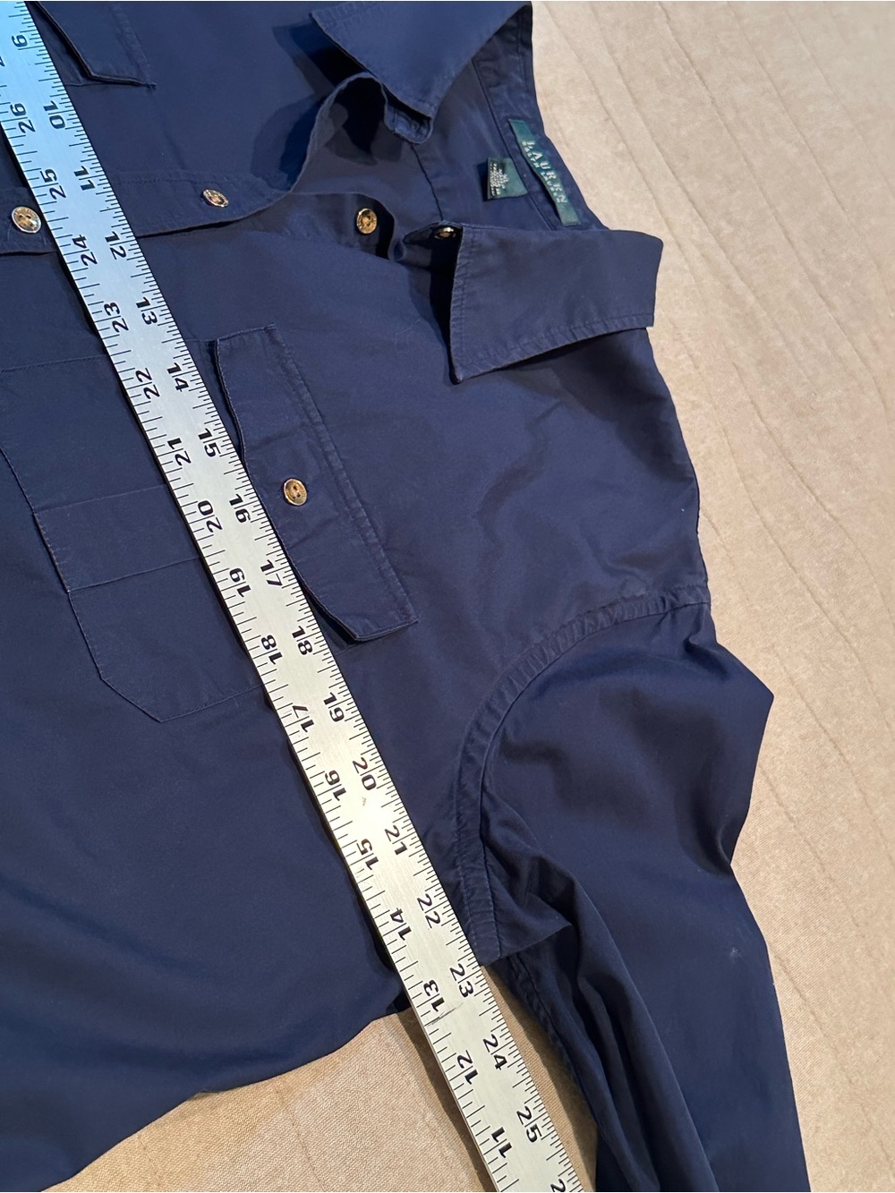 Ralph Lauren Lauren Navy Cotton Shirt - Picture 10 of 12